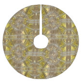 Goldenes Weihnachtsmuster Elegant Polyester Weihnachtsbaumdecke (Vorderseite)