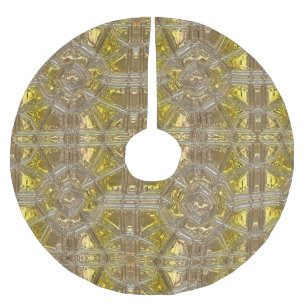 Goldenes Weihnachtsmuster Elegant Polyester Weihnachtsbaumdecke