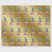 Goldenes Weihnachtsschneeflottmuster Geschenkpapier (Flach)