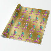 Goldenes Weihnachtsschneeflottmuster Geschenkpapier (Ungerollt)