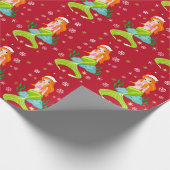 Goldenes Weihnachtsschneeflottmuster Geschenkpapier (Ecke)