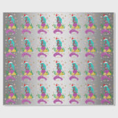 Goldenes Weihnachtsschneeflottmuster Geschenkpapier (Flach)