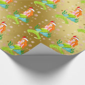 Goldenes Weihnachtsschneeflottmuster Geschenkpapier (Ecke)