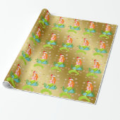 Goldenes Weihnachtsschneeflottmuster Geschenkpapier (Ungerollt)