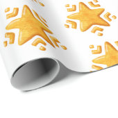 Goldenes Weihnachtsschneeptern Geschenkpapier (Rolleneckpunkt)