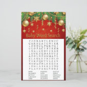 goldenes Weihnachtsspielzeug Baby Shower Word Sear (Stehend Vorderseite)