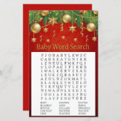 goldenes Weihnachtsspielzeug Baby Shower Word Sear (Vorne/Hinten)