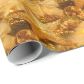 Goldenes Weihnachtswrapping Geschenkpapier (Rolleneckpunkt)