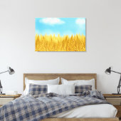 Goldenes Weizenfeld Blauer Himmel Ölgemälde Sommer Leinwanddruck (Insitu (Schlafzimmer))