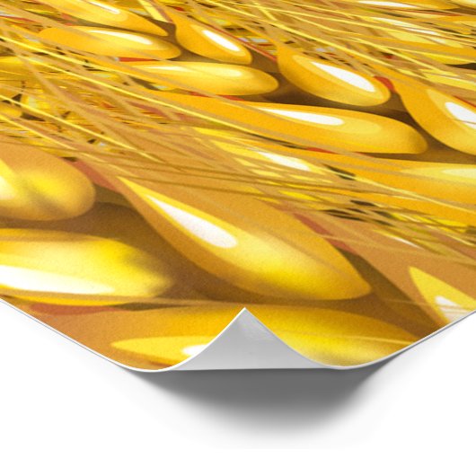 Goldenes Weizenfeld Blauer Himmel Ölgemälde Sommer Poster (Ecke)