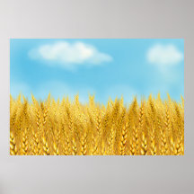 Goldenes Weizenfeld Blauer Himmel Ölgemälde Sommer