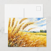 Goldenes Weizenfeld im Sommer schwingen Postkarte (Vorne/Hinten)