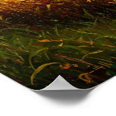 Goldenes Weizenfeld Rustikales Bauernhaus Poster (Ecke)