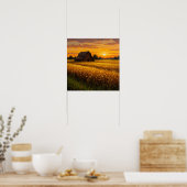 Goldenes Weizenfeld Rustikales Bauernhaus Poster (Küche)