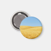 Goldenes Weizenfeld unter blauem Himmel Magnet (Vorderseite/Rückseite)