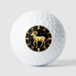 Goldenes Widder-Sternkreiszeichen mit Widder Golfball