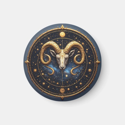 Goldenes Widder-Sternzeichen-Schild Magnet (Vorne)