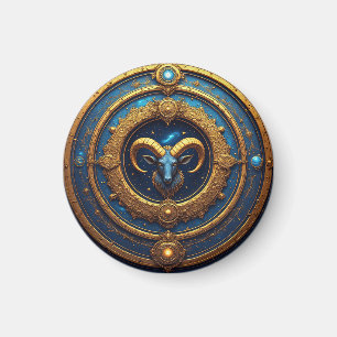 Goldenes Widder-Sternzeichen-Schild Magnet