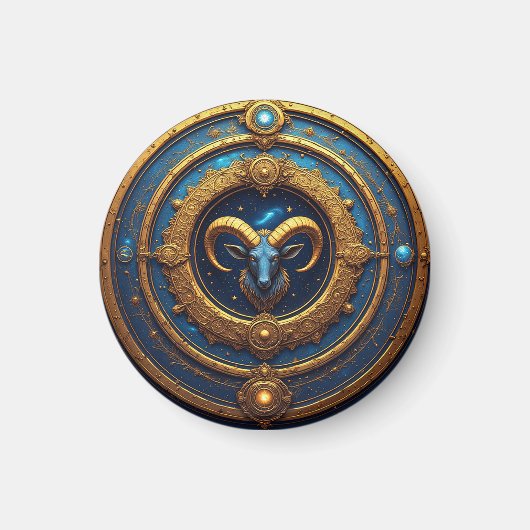 Goldenes Widder-Sternzeichen-Schild Magnet (Vorne)