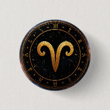 Goldenes Widder-Tierkreisrad-Symbol