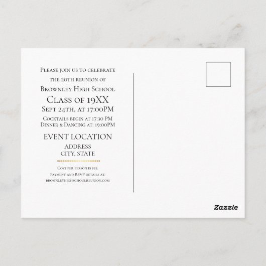 Goldenes Wiedersehen-Design Postkarte (Rückseite)