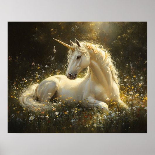 Goldenes Wiesen-Einhorn Poster (Vorne)