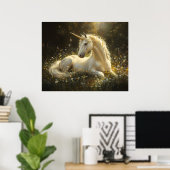 Goldenes Wiesen-Einhorn Poster (Heimbüro)