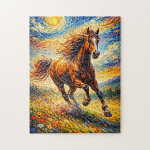 Goldenes Windpferd Puzzle