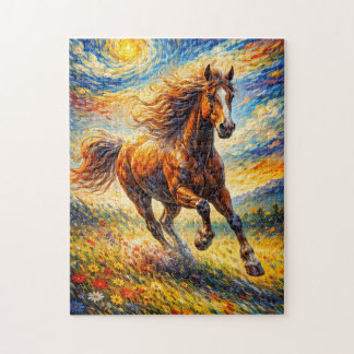 Goldenes Windpferd Puzzle