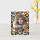 Goldenes Winterbild Rahmen Karte (Gelbe Blume)