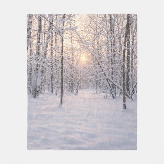 Goldenes Winterlicht Fleecedecke (Vorderseite)