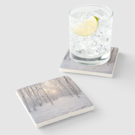 Goldenes Winterlicht Steinuntersetzer