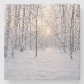 Goldenes Winterlicht Steinuntersetzer (Vorderseite)