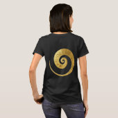 Goldenes Wirbel-Design T-Shirt (Schwarz voll)