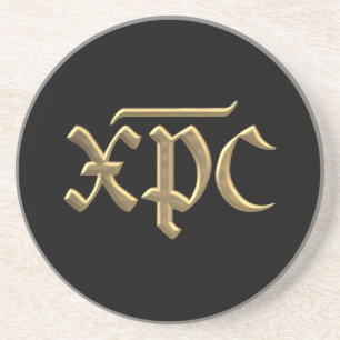 Goldenes XPC-Symbol "3-D" Getränkeuntersetzer