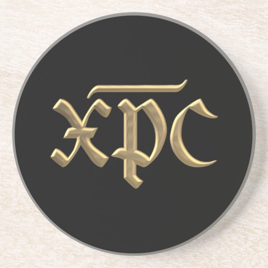 Goldenes XPC-Symbol "3-D" Getränkeuntersetzer (Vorne)
