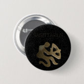 Goldenes Zeichen des Schützen Button (Vorne & Hinten)