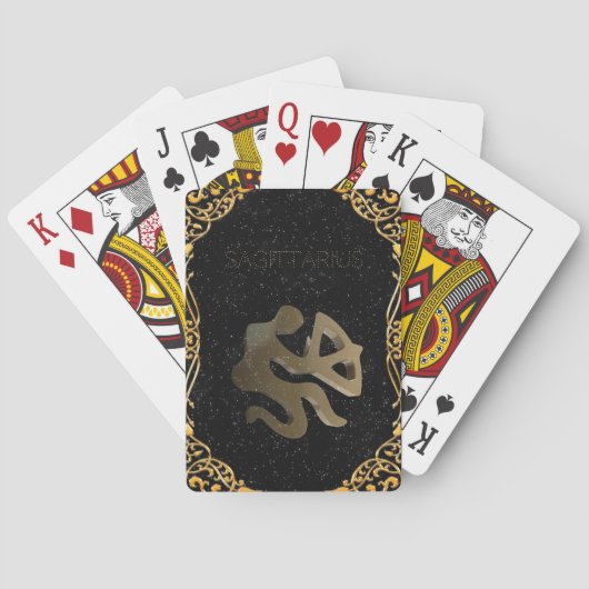 Goldenes Zeichen des Schützen Spielkarten (Rückseite)
