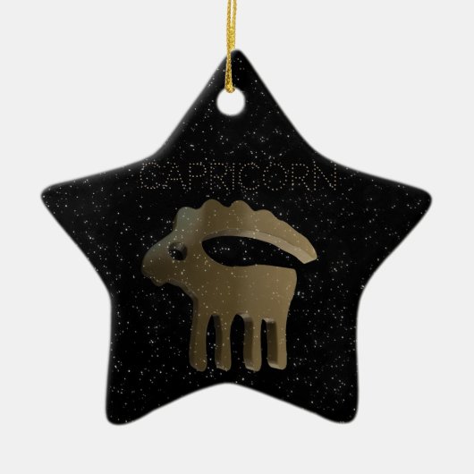Goldenes Zeichen des Steinbocks Keramikornament (Vorne)