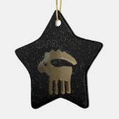 Goldenes Zeichen des Steinbocks Keramikornament (Links)