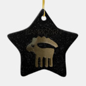 Goldenes Zeichen des Steinbocks Keramikornament (Hinten)