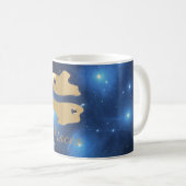 Goldenes Zeichen Fische Kaffeetasse (VorderseiteRechts)