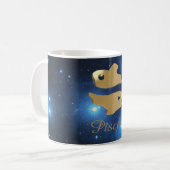 Goldenes Zeichen Fische Kaffeetasse (Vorderseite Links)