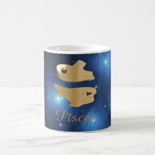 Goldenes Zeichen Fische Kaffeetasse