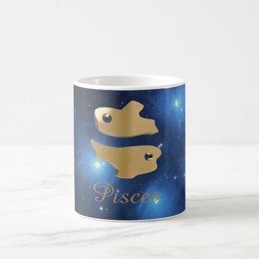 Goldenes Zeichen Fische Kaffeetasse (Mittel)
