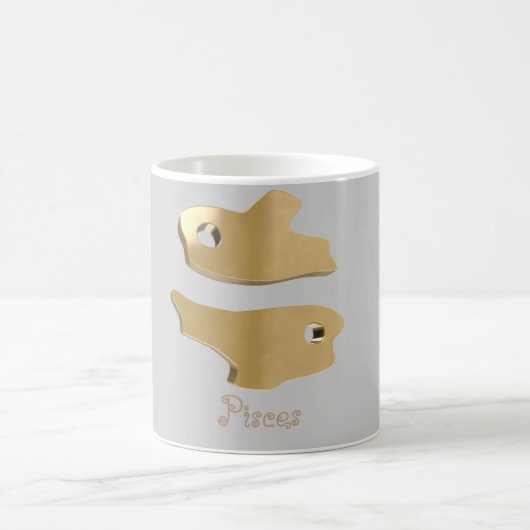 Goldenes Zeichen Fische Kaffeetasse (Mittel)
