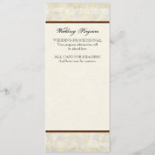 Goldenes Zeitalter der Elegance, Hochzeitsprogramm Programm (Rückseite)