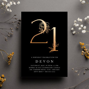 Goldenes Zeitalter Rose Gold 21. Geburtstag Part Einladung