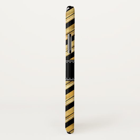 Goldenes Zickzack Muster Schwarz-weiß Monogramm Case-Mate iPhone Hülle (Hinten/Rechts)