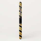 Goldenes Zickzack Muster Schwarz-weiß Monogramm Case-Mate iPhone Hülle (Hinten/Links)